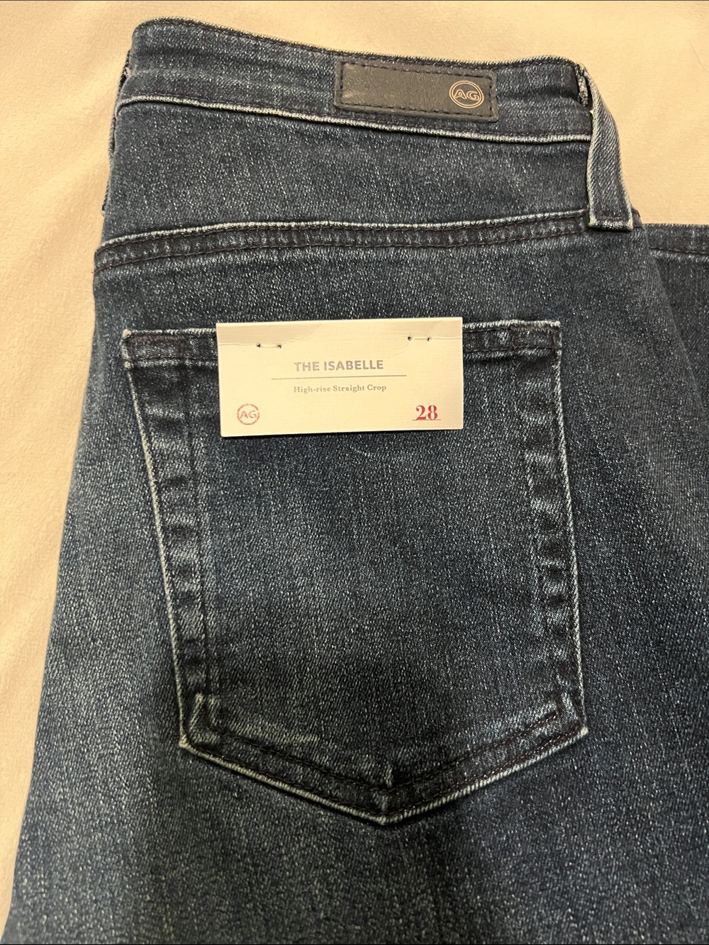 New AG The Isabelle High Rise Straight Crop Jeans - Picture 3 of 6